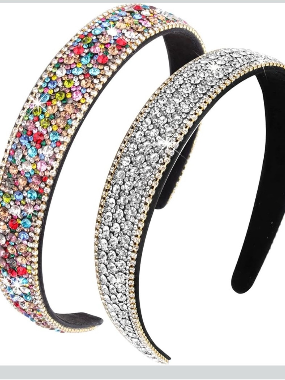 New Crystal Pavé Multicolor and Silver Rhinestone Headbands - Women Accessories